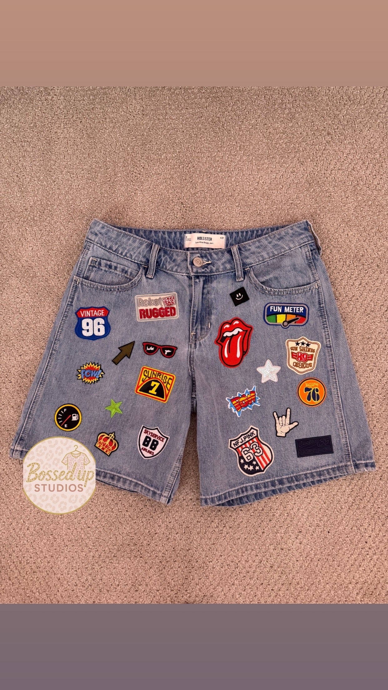 Custom Patchwork Jean Shorts