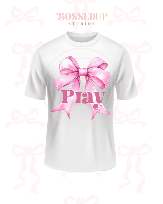 Pink Bow Pray T-Shirt